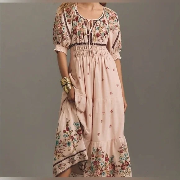 ANTHROPOLOGIE The Somerset Maxi Dress: Puff-Sleeve Edition size XXS - Picture 1 of 9